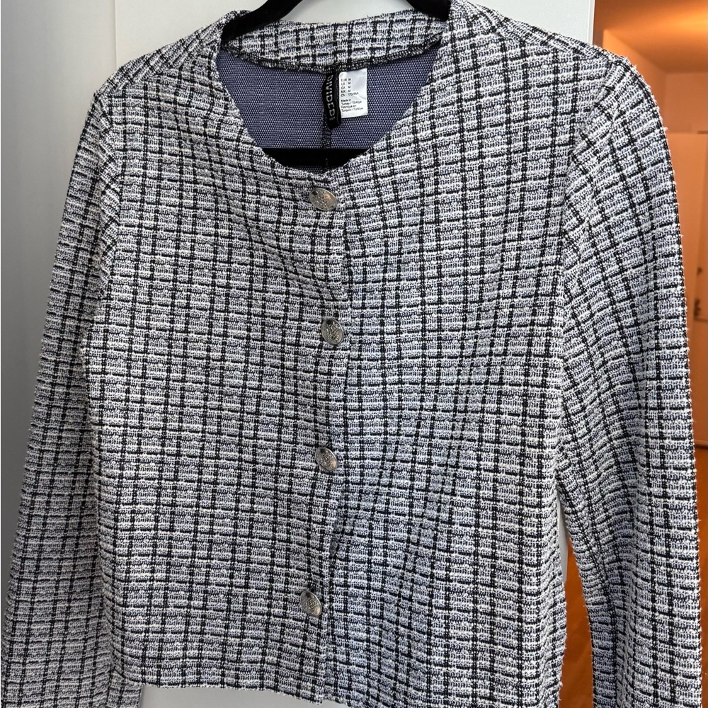 H&M Monochrome Textured Jacket